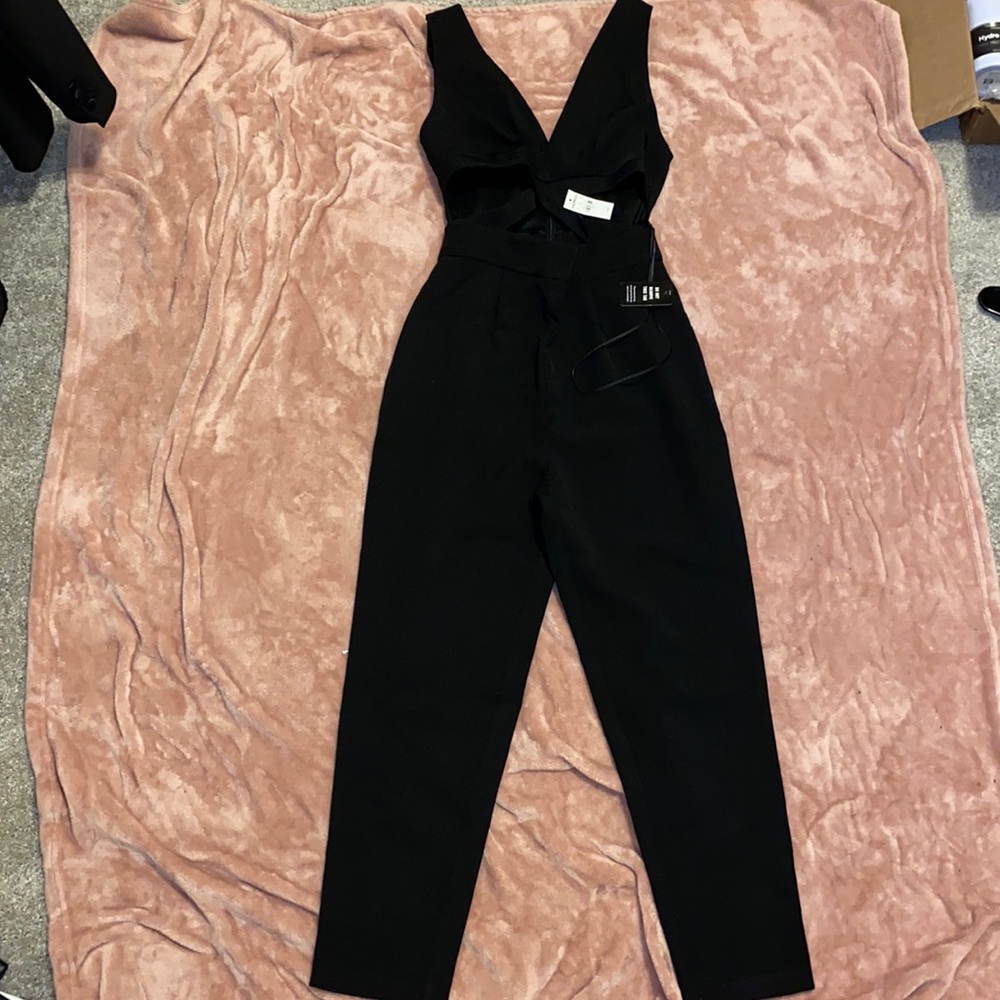 EXPRESS BLACK ROMPER WITH CUT OUTS